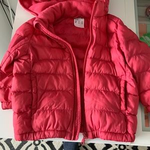 Uniqlo PINK TODDLER LIGHT WARM PADDED FULL-ZIP PARKA